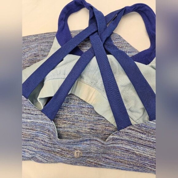 Lululemon Women'a Criss CrossTank Top With Built in Bra. Blue. Size 6 - Picture 7 of 12